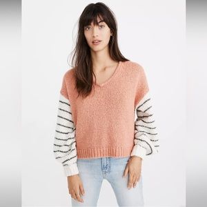 Balloon Sleeve Color-block Sweater - Madewell